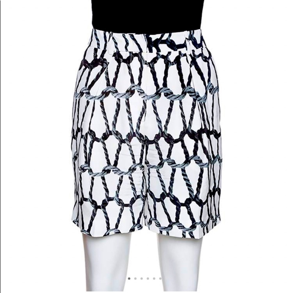 Joseph monochrome rope print silk shorts size M